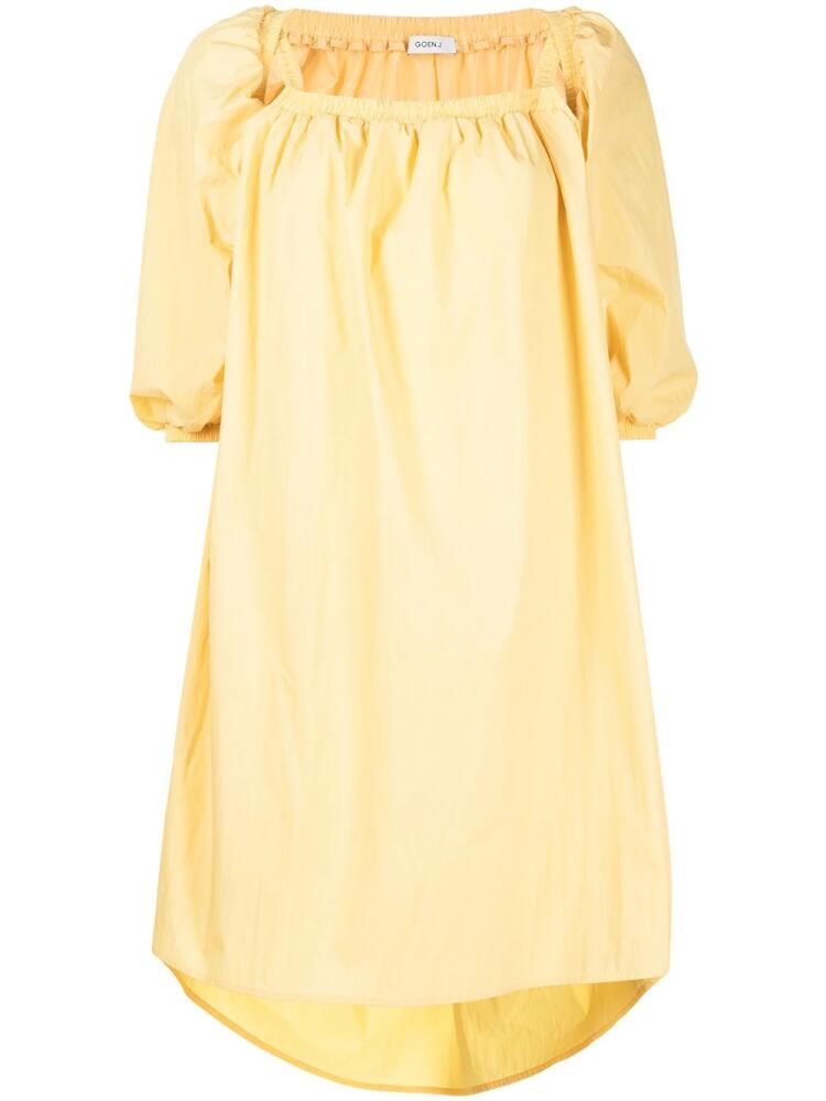 Goen.J ruffled A-line midi-dress - Yellow Cover