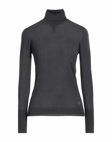 Lorena Antoniazzi Woman Turtleneck Steel grey Cashmere, Silk Cover