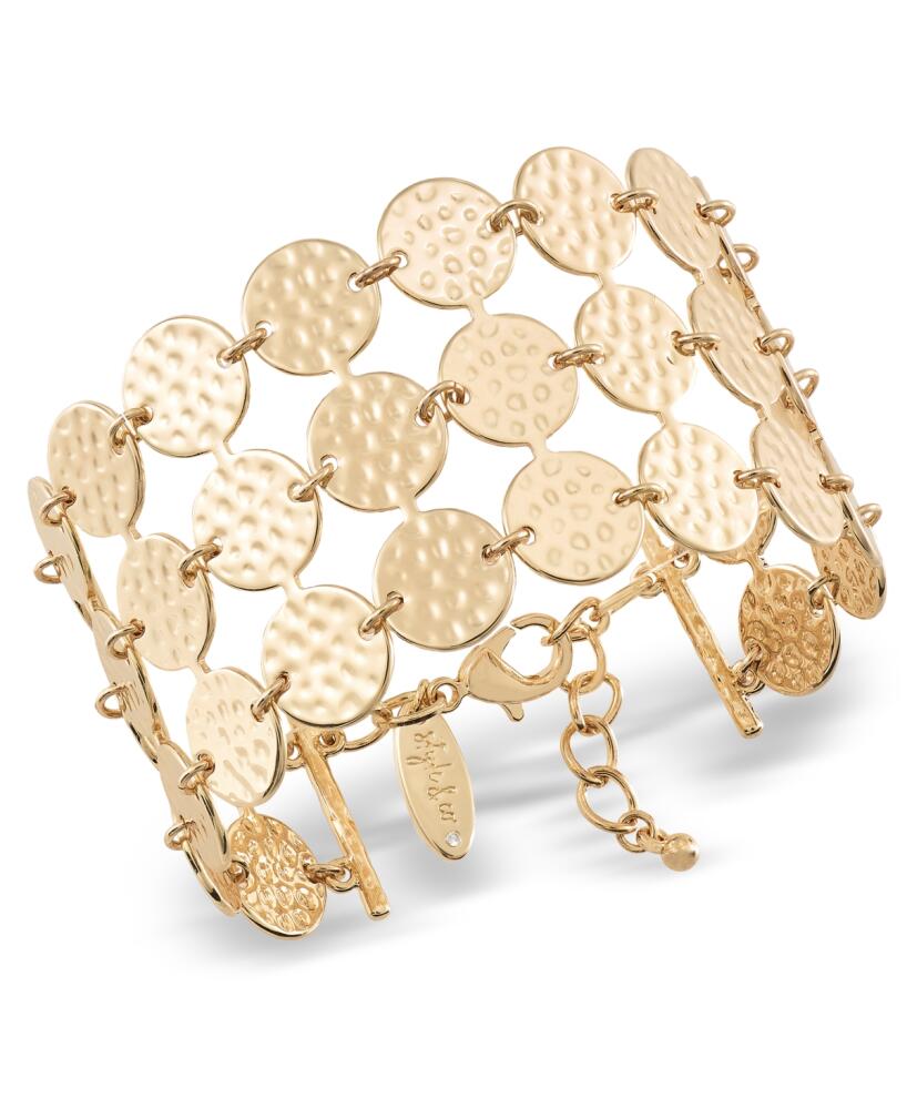 Style & Co Triple Row Disc Bracelet, Created for Macy's - Gold Cover