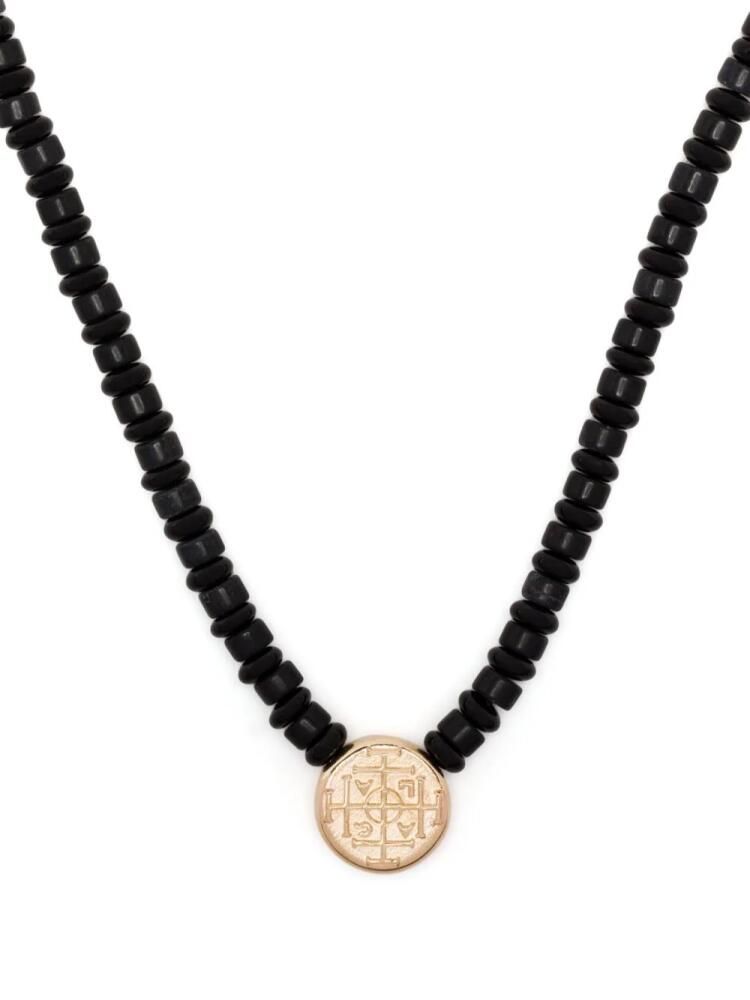 LUIS MORAIS 14kt yellow gold Money Seal onyx beaded necklace - Black Cover