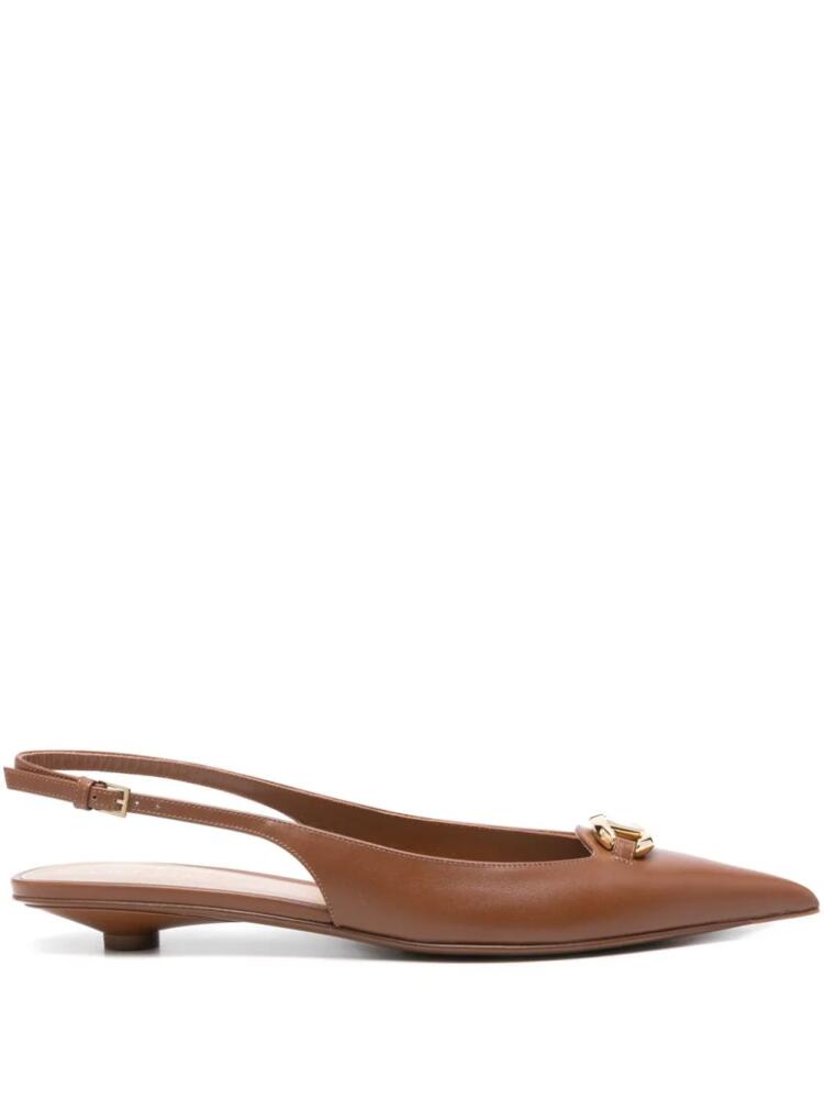 Valentino Garavani VLogo Signature leather pumps - Brown Cover