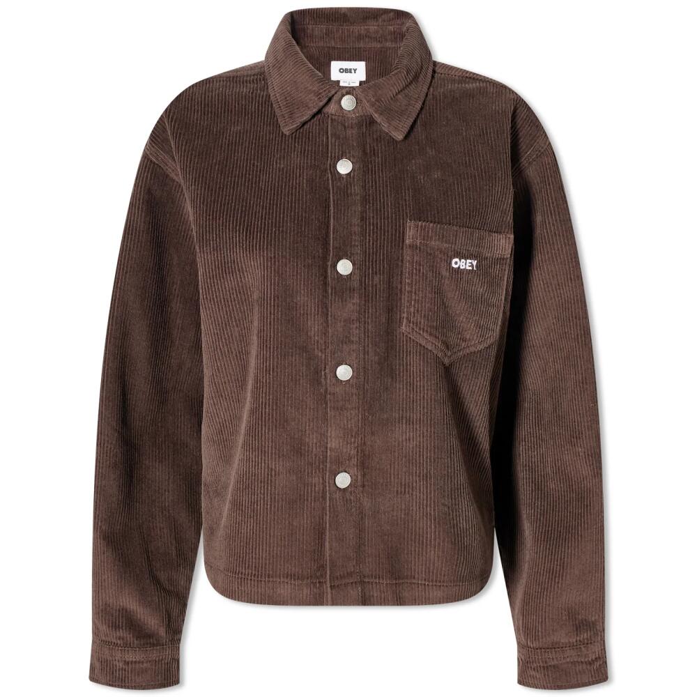 Obey Women's Marilyn Cord Shirt in Java Brown Cover