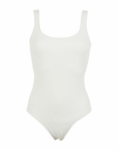 8 By Yoox Textured Recycled Poly One-piece Swimsuit Woman One-piece swimsuit White Recycled polyester, Elastane Cover