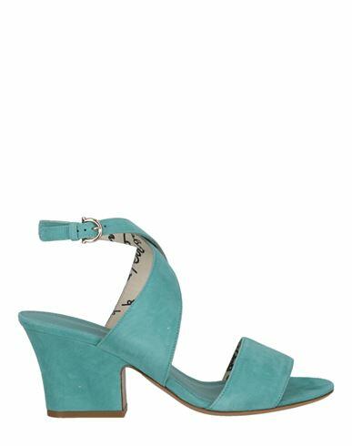 Ferragamo Sheena Suede Heel Sandals Woman Sandals Blue Goat skin Cover