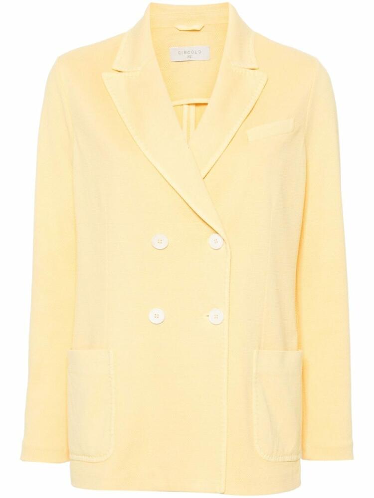 Circolo 1901 double-breasted textured blazer - Yellow Cover