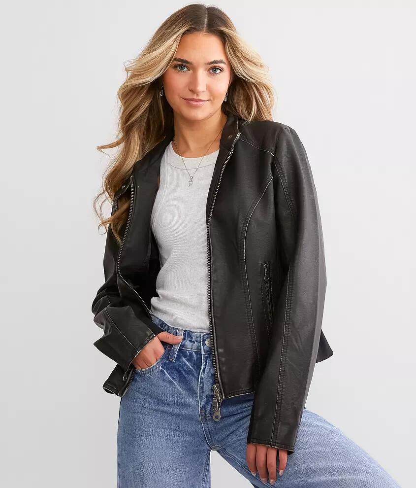 Free People Max Vegan Moto Jacket Cover