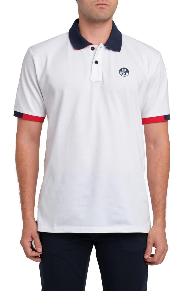 NORTH SAILS Colorblock Polo in White Cover