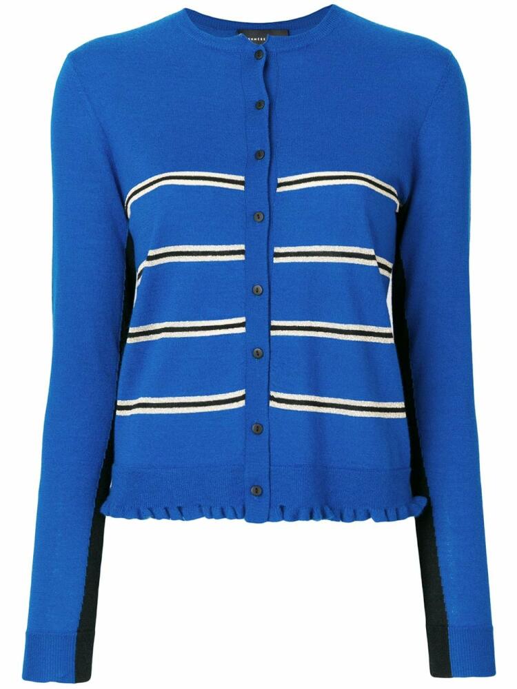 Cashmere In Love Capucine cropped striped cardigan - Blue Cover