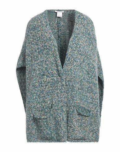 Kangra Woman Cape Green Cotton, Alpaca wool, Polyamide, Polyester Cover