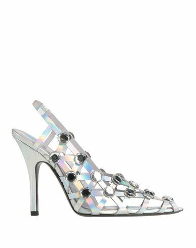 The Attico Woman Pumps Silver Leather Cover