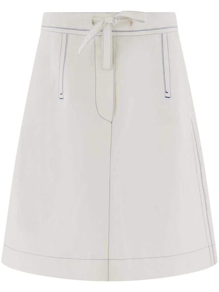 Ferragamo contrast-stitched drawstring miniskirt - White Cover