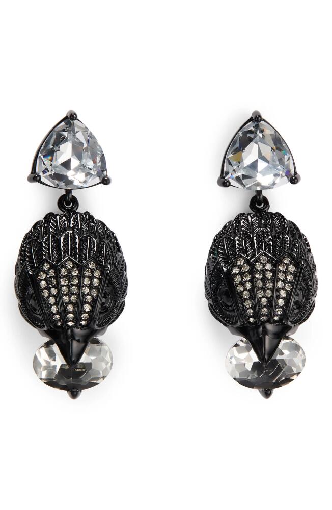 Kurt Geiger London Crystal Eagle Head Drop Earrings in Black Cover