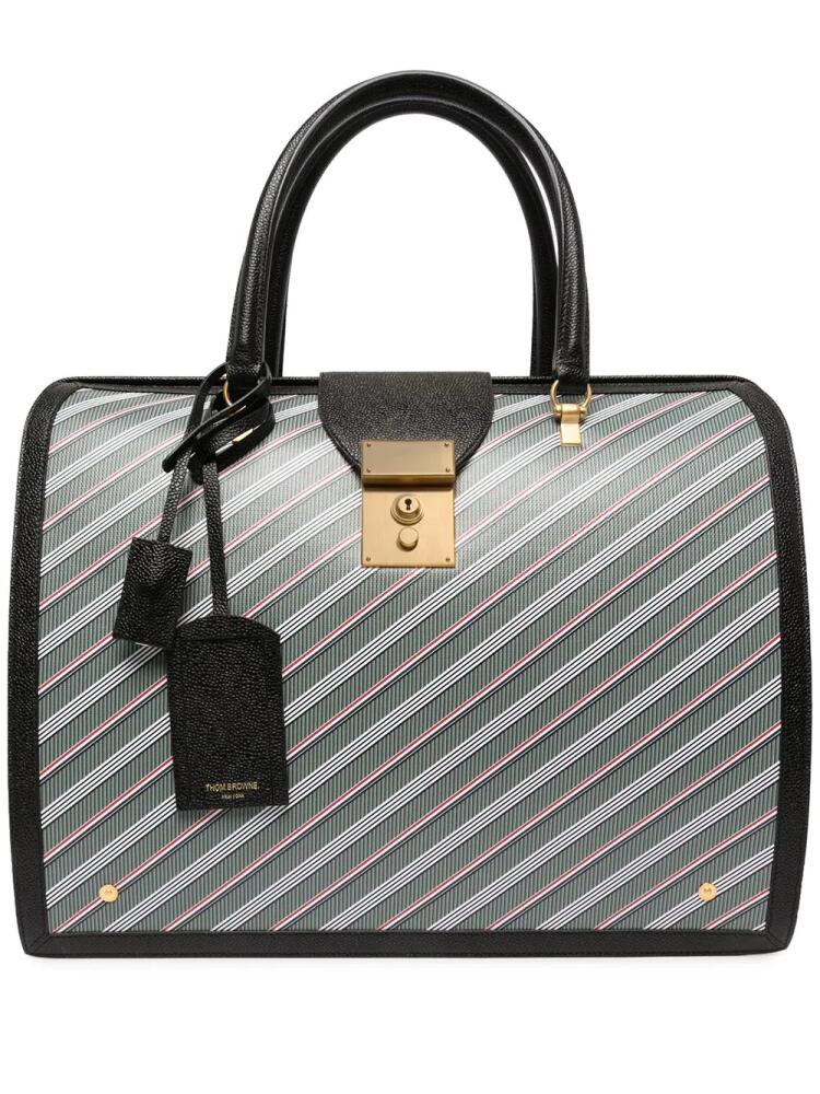 Thom Browne diagonal-stripe briefcase - Blue Cover