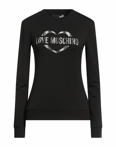 Love Moschino Woman Sweatshirt Black Cotton, Modal, Elastane Cover