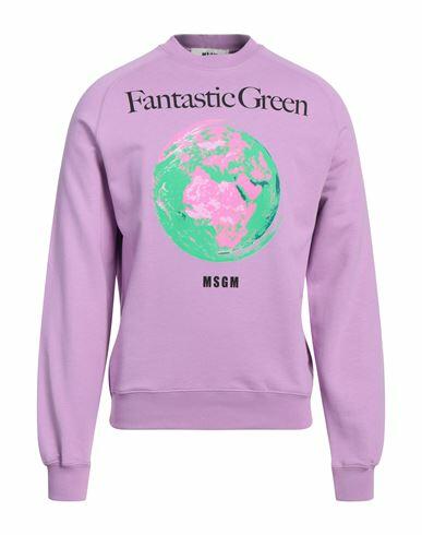 Msgm Man Sweatshirt Lilac Organic cotton Cover