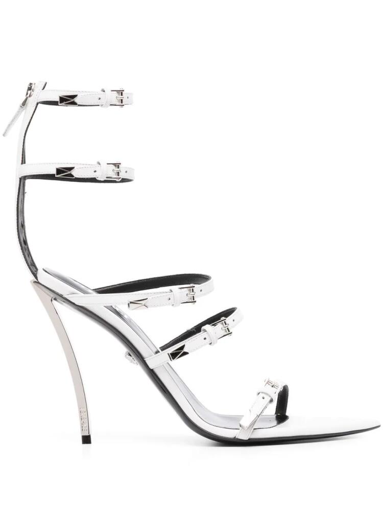 Versace Pin-Point 100mm buckle-strap sandals - White Cover