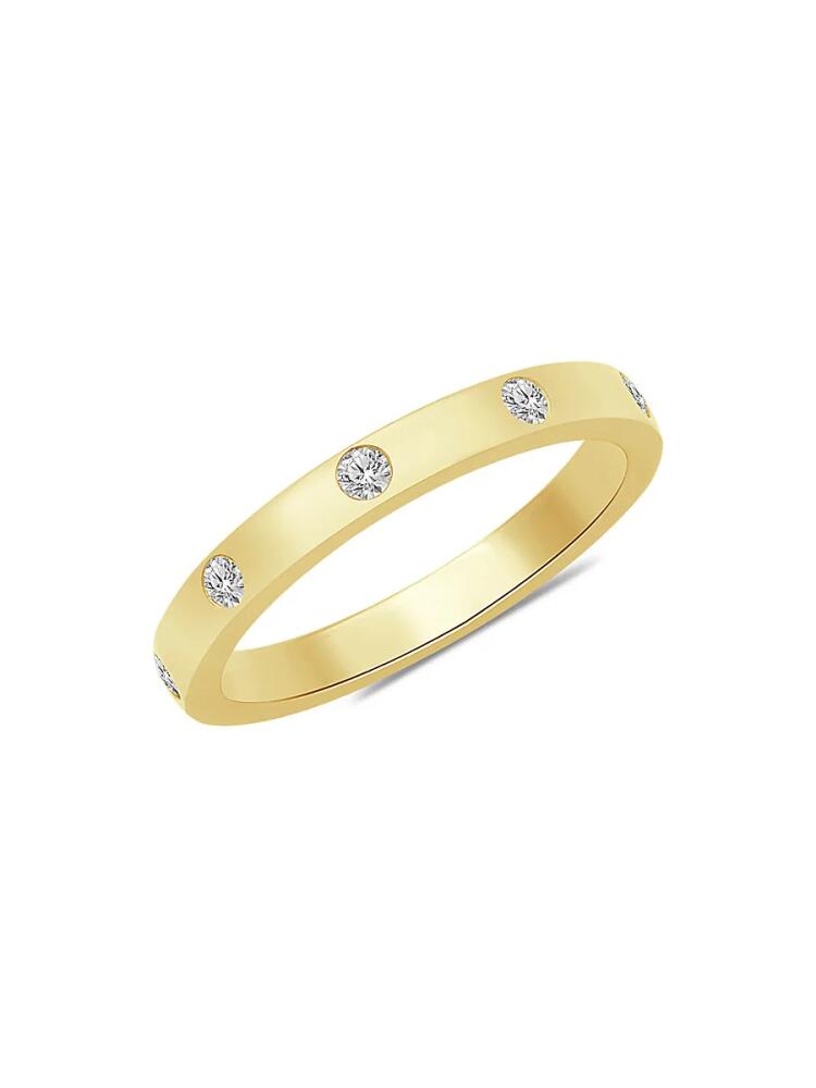 Verifine Women's Demi Fine Ella 18K Goldplated Sterling Silver & 0.15 TCW Diamond Stack Ring Cover