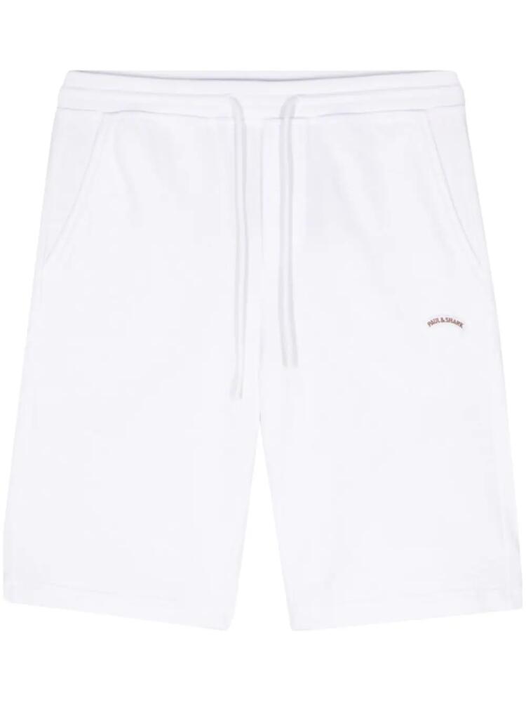 Paul & Shark logo-embroidered cotton shorts - White Cover