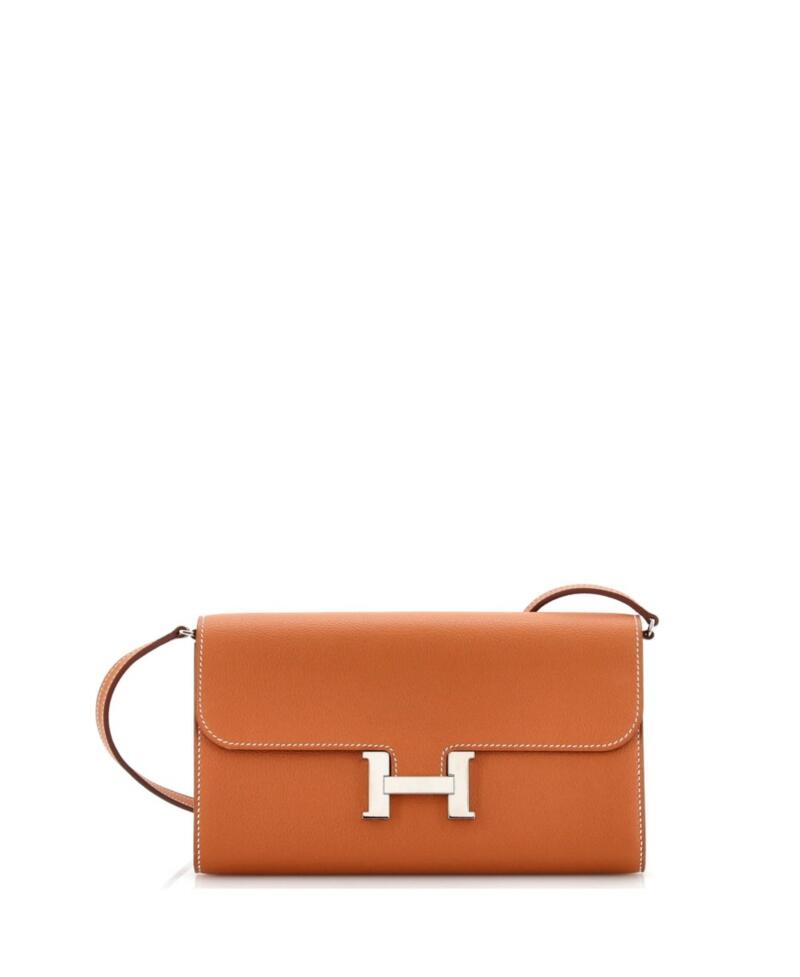 Pre-Owned Hermes Constance To Go Wallet Evercolor Cover