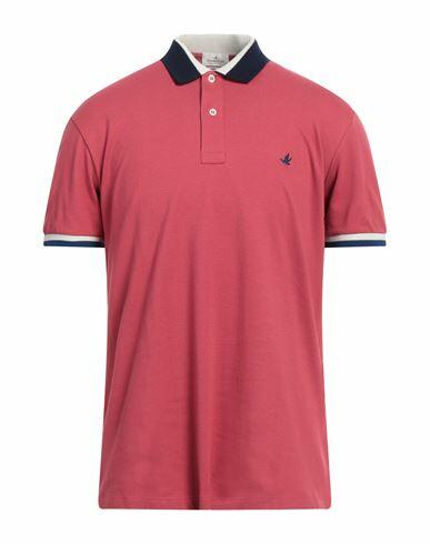 Brooksfield Man Polo shirt Coral Cotton, Elastane Cover