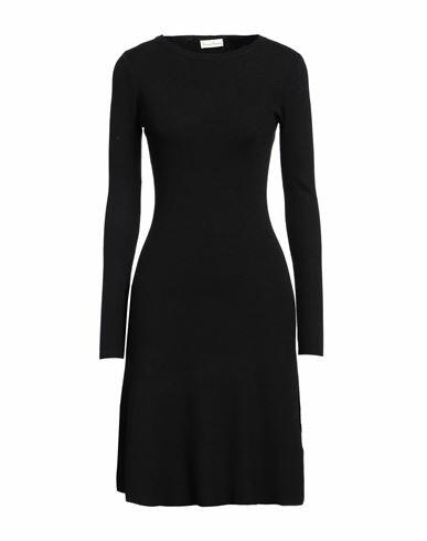 Cashmere Company Woman Mini dress Black Wool, Cashmere, Nylon, Elastane Cover