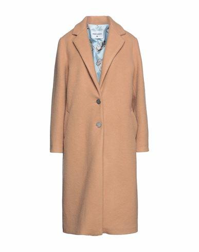 Front Street 8 Woman Coat Camel Wool, Polyester Cover