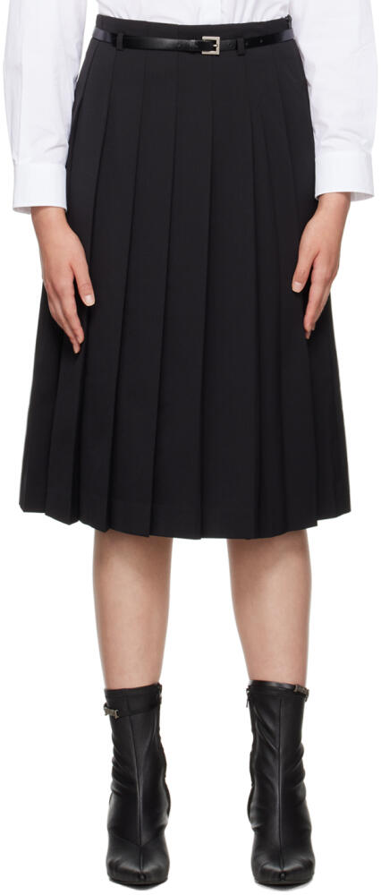 Juun.J Black Pleated Midi Skirt Cover