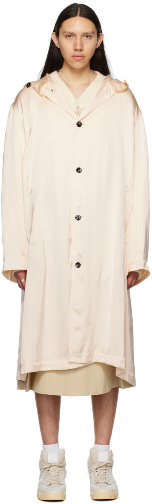 Jil Sander Beige Hooded Coat Cover