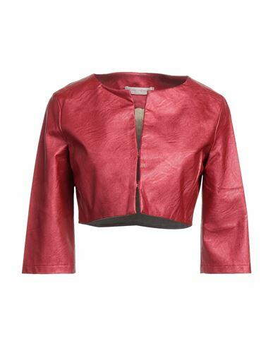 Rinascimento Woman Blazer Brick red Viscose, Polyurethane resin Cover