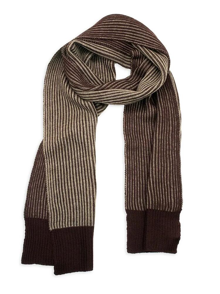 Portolano Men's Ribbed Merino Wool Scarf - Black Birch Cover