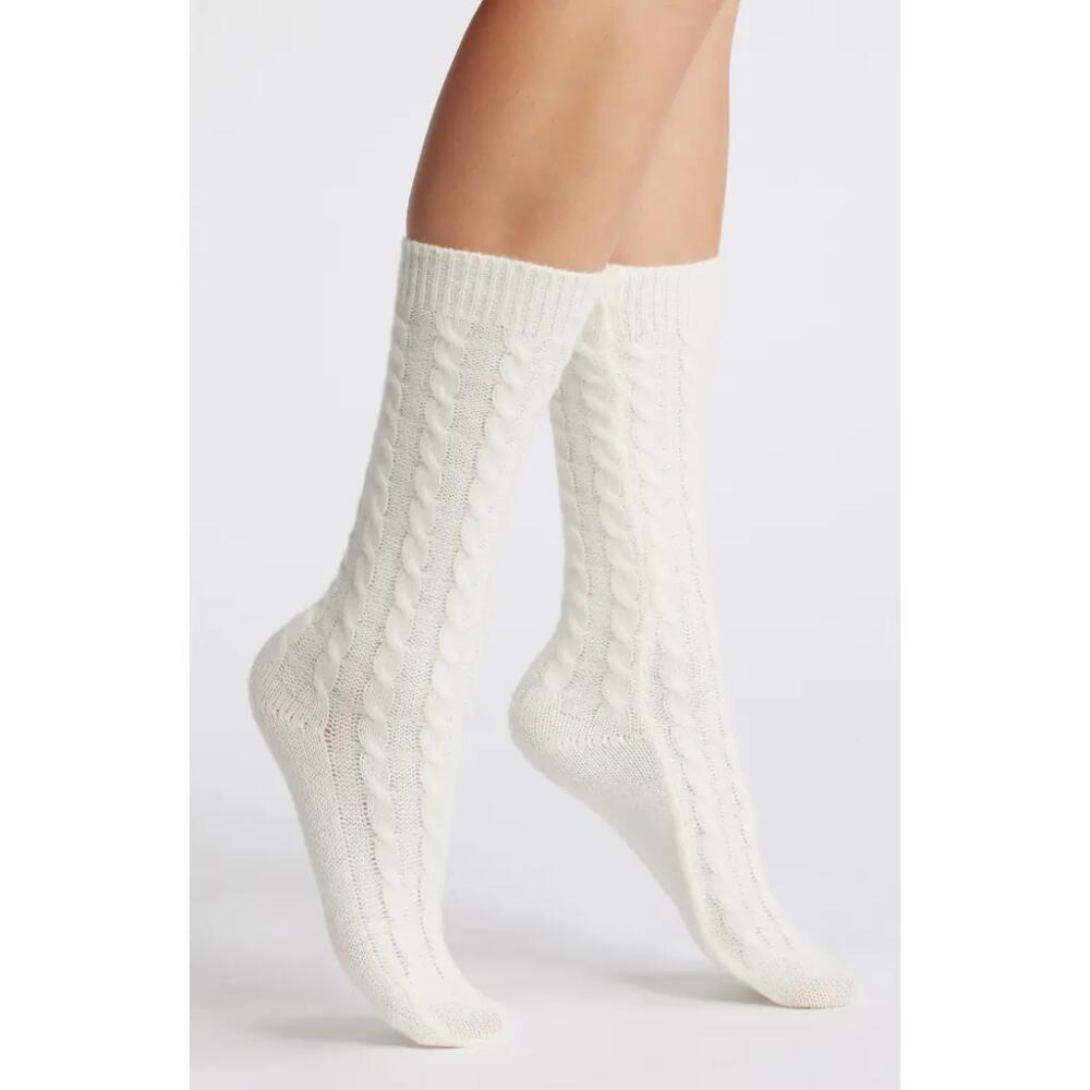 Nordstrom Cable Crew Socks in Ivory Cover