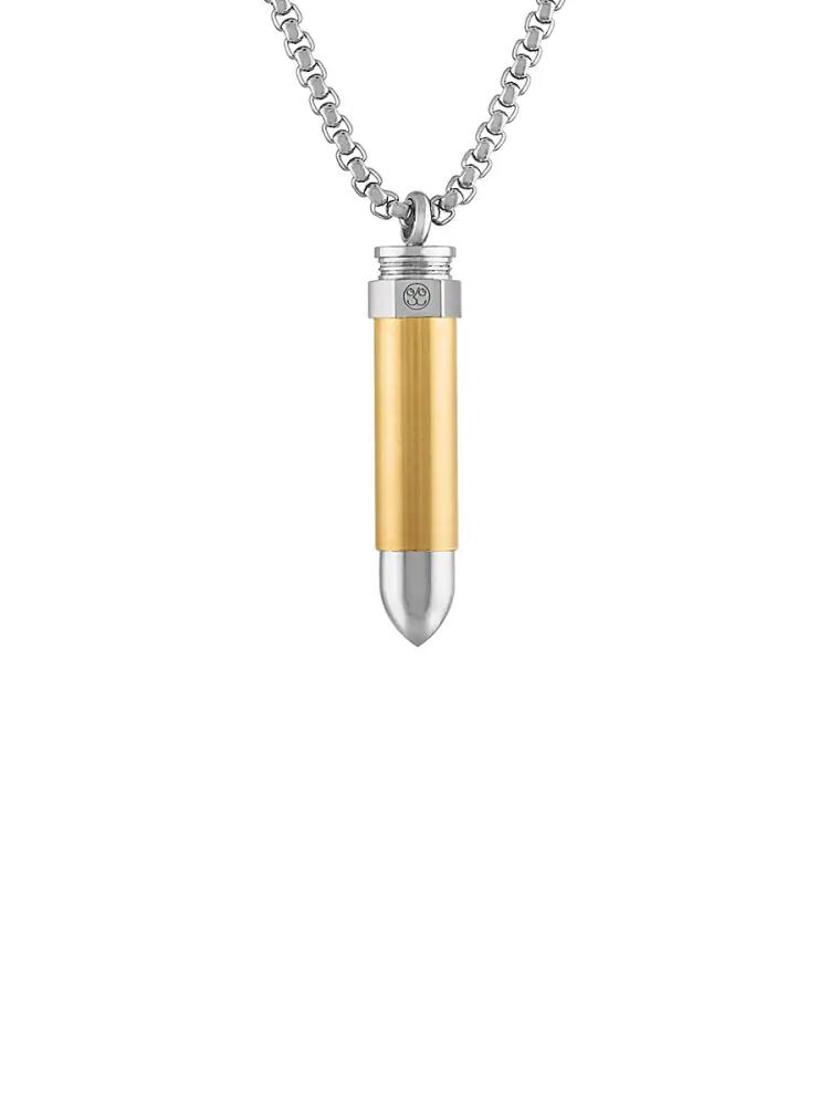 Esquire Men's Two Tone Stainless Steel Bullet Pendant Necklace Cover