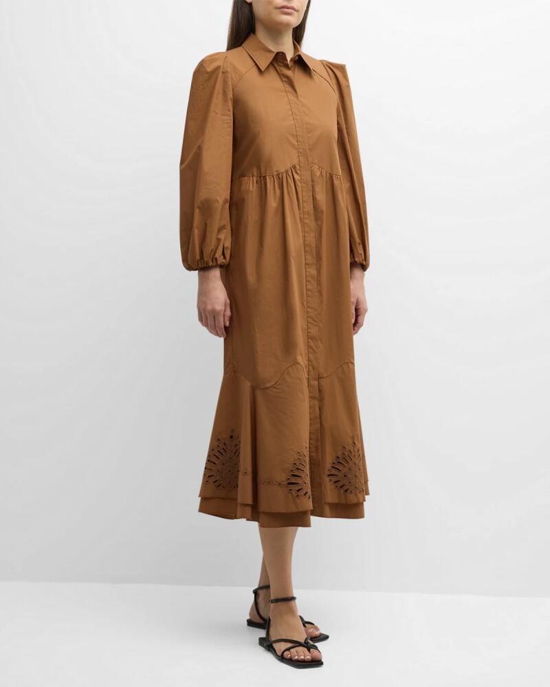 DOROTHEE SCHUMACHER Poplin Power Embroidered Midi Shirtdress Cover