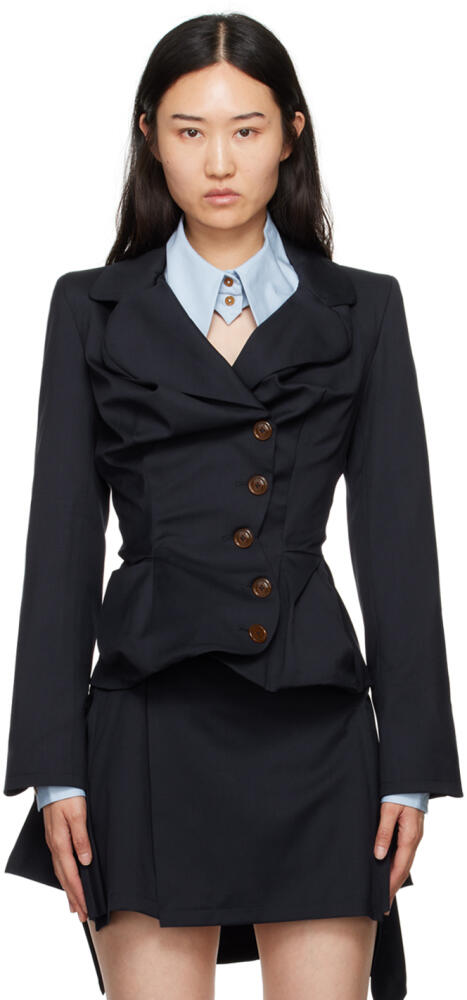 Vivienne Westwood Navy Drunken Tailored Blazer Cover