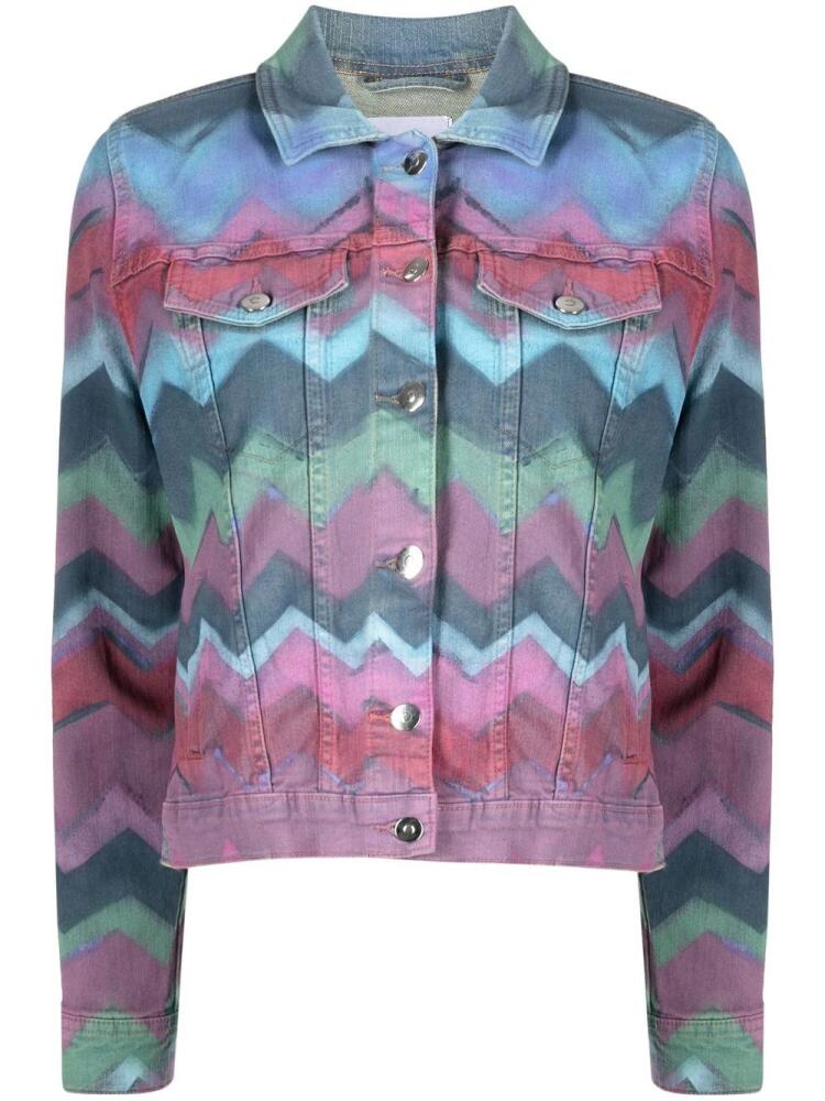 Madison.Maison zigzag-print denim jacket - Blue Cover