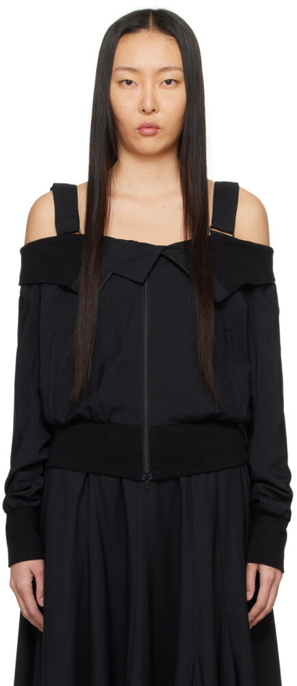 YOHJI YAMAMOTO Black Off-The-Shoulder Jacket Cover