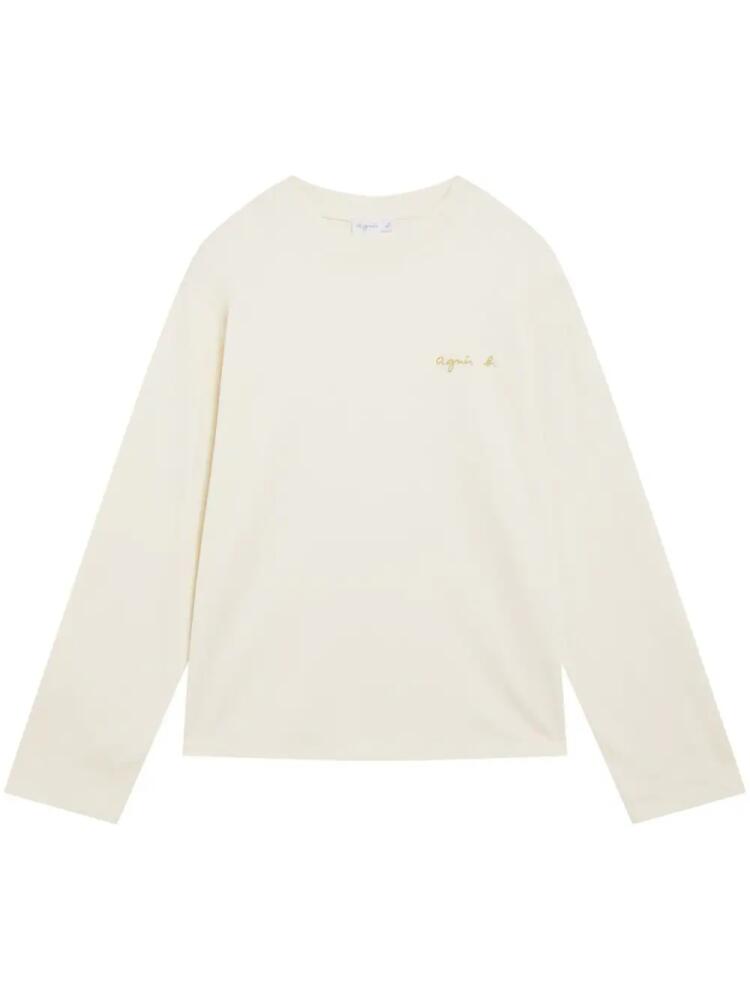 agnès b. logo-embroidered sweatshirt - Neutrals Cover