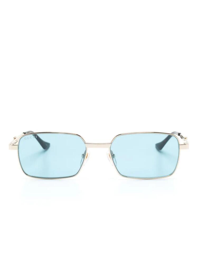 Gucci Eyewear rectangle-frame sunglasses - Gold Cover