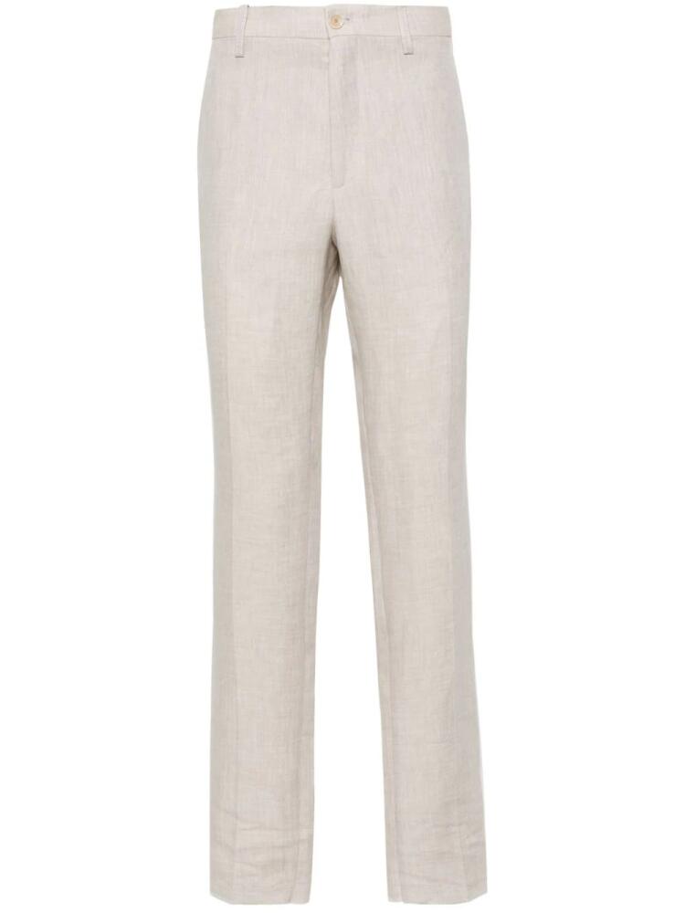 ETRO tapered linen trousers - Neutrals Cover