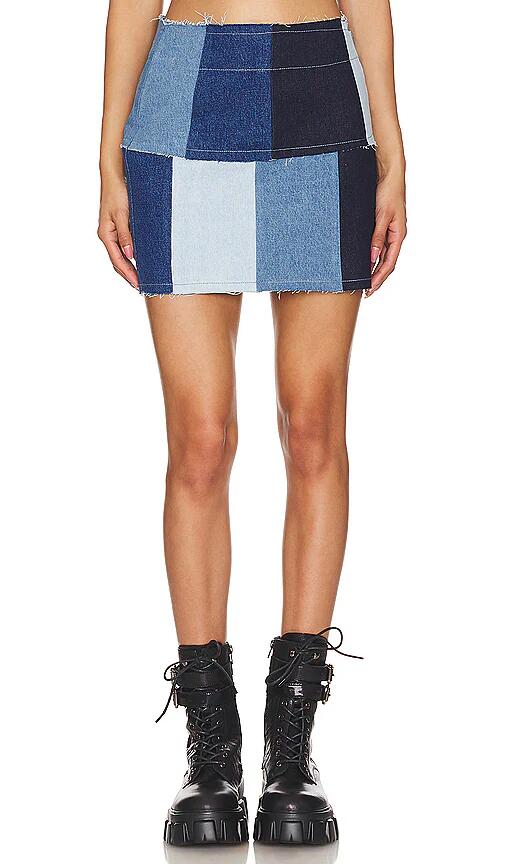 MORE TO COME Madi Mini Skirt in Blue Cover