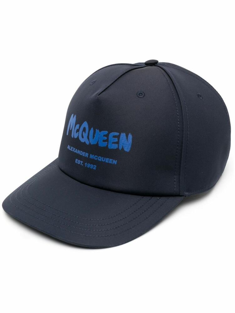 Alexander McQueen Graffiti-print baseball cap - Blue Cover