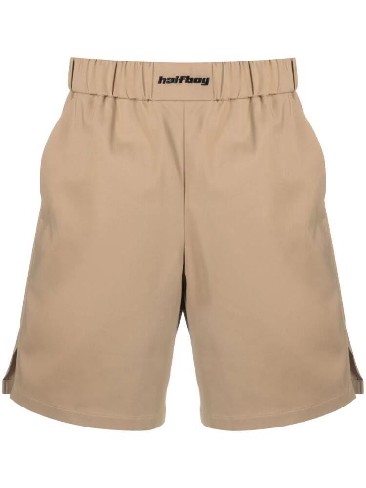 Halfboy embroidered-logo drawstring waist shorts - Neutrals Cover