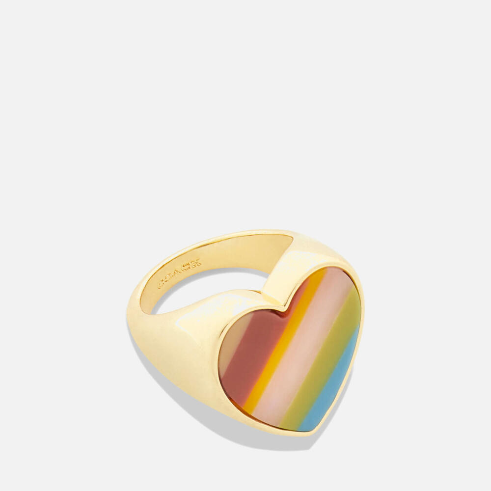 Coach Coach-ella Rainbow Gold-Tone Signet Ring Cover