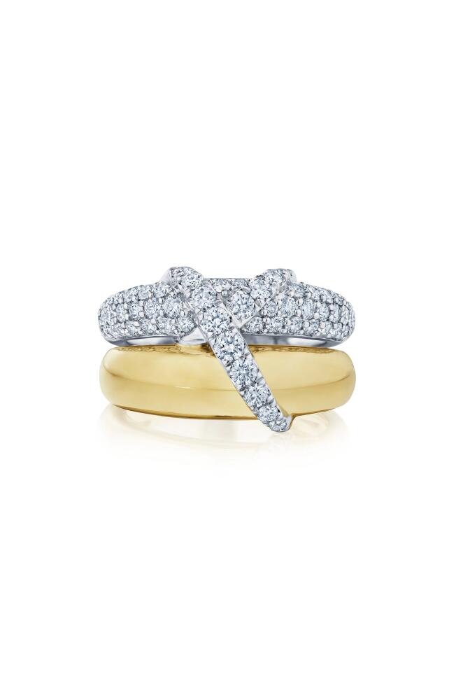 Kwiat XO Diamond Stack Ring in Two Tone White/Yellow Gold Cover