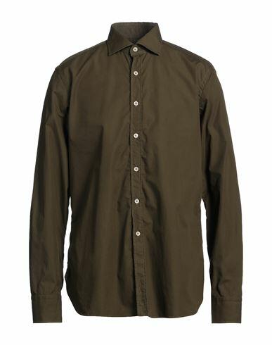 Alessandro Gherardi Man Shirt Dark green Cotton Cover