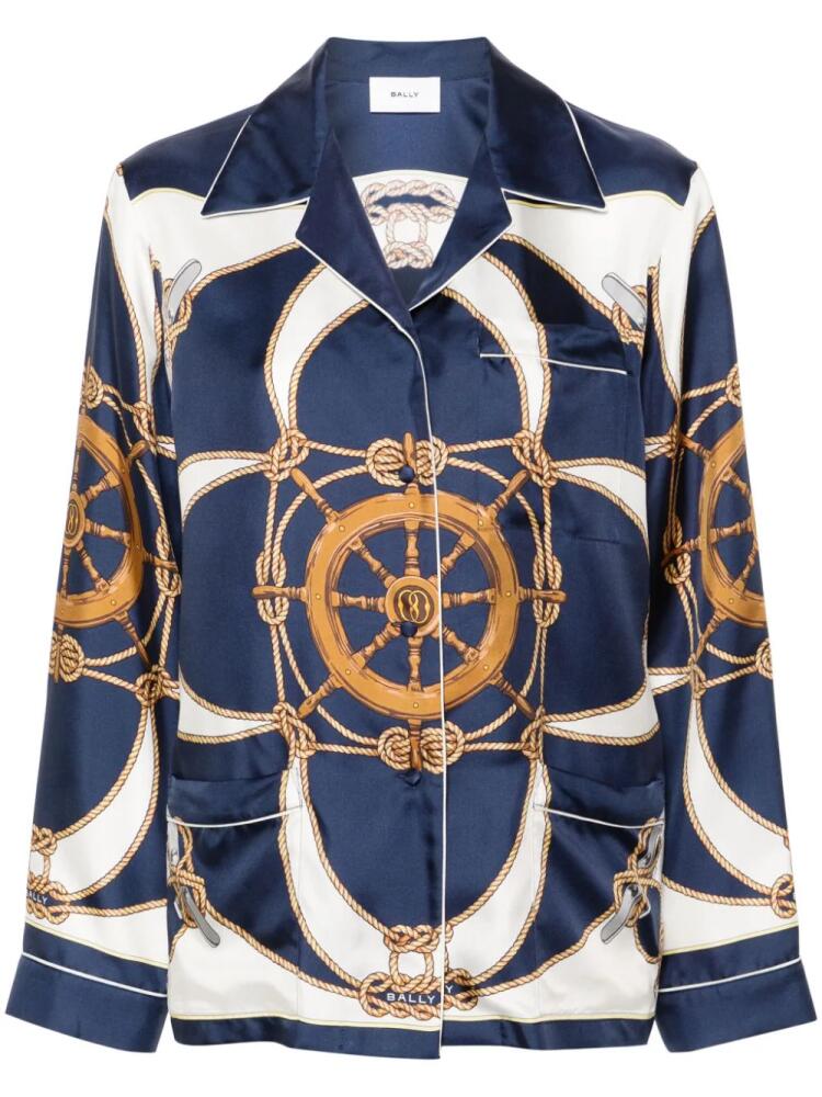 Bally graphic-print silk shirt - Blue Cover