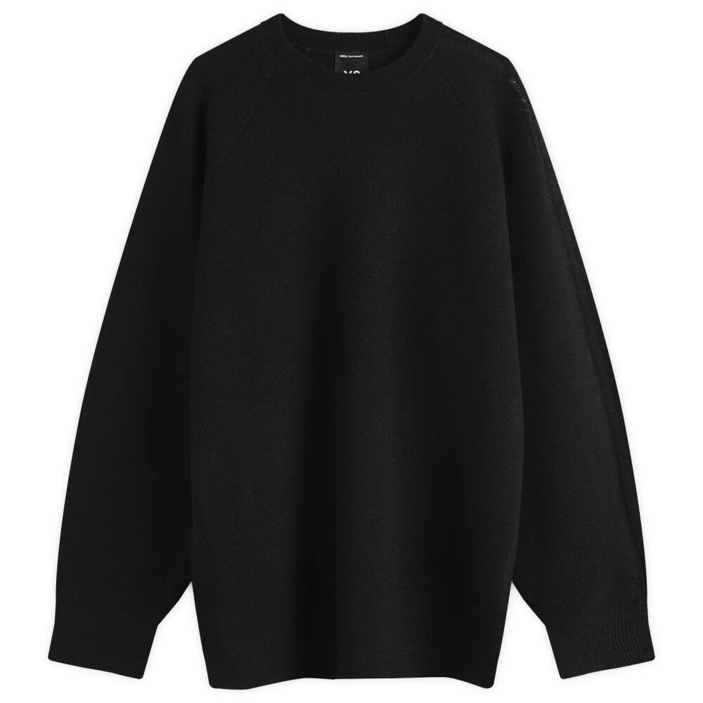 Y-3 Men's 3-Stripe Crew Knit in Black Cover