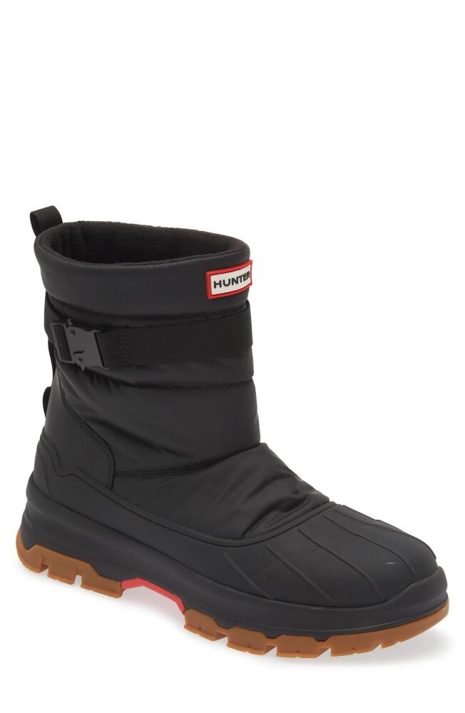 Hunter Intrepid Waterproof Snow Boot in Black/Natural Gum Cover