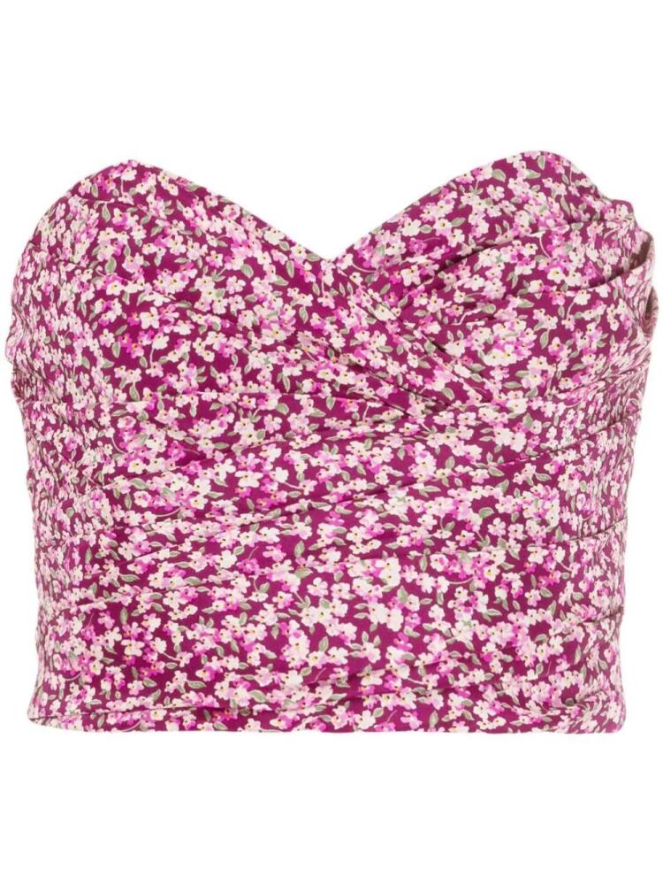 Alessandra Rich floral-print bustier top - Pink Cover