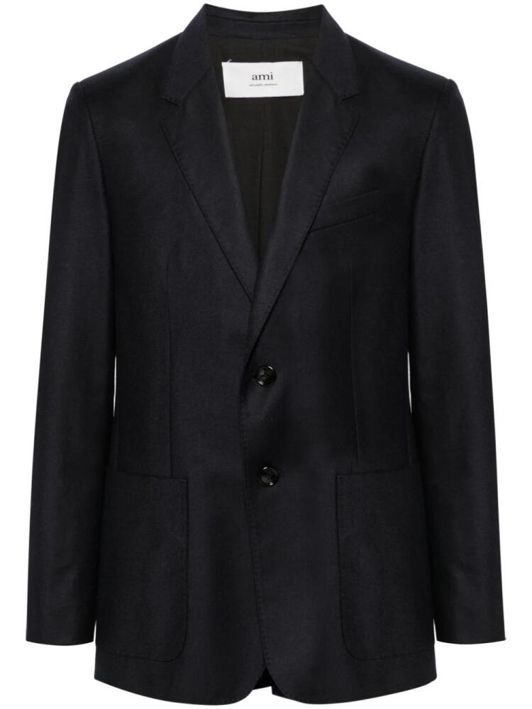 AMI Paris single-breasted virgin wool blazer - Blue Cover